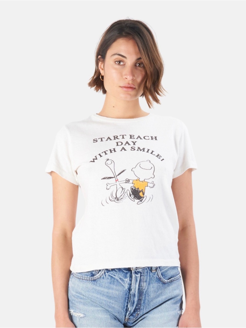 Re/Done X Peanuts Snoopy With A Smile Tee in M